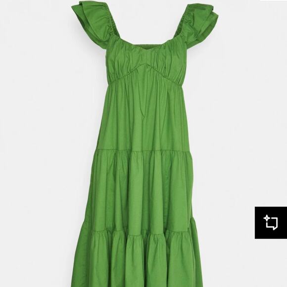 NWT Abercrombie & Fitch Chase ruffle midi dress. Size XS - Picture 2 of 6